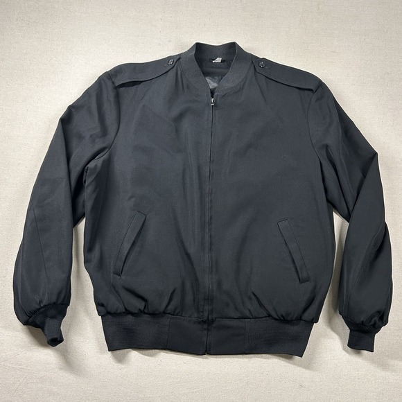 Neptune Military Jacket Mens 50L Long Polyester Wool Bomber Navy Officer Black - Picture 1 of 7
